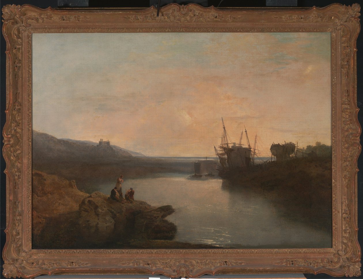 قلعة Harlech ، من Twgwyn Ferry ، Summer&39;s Evening Twilight بواسطة جوزيف مالورد وليام تورنر