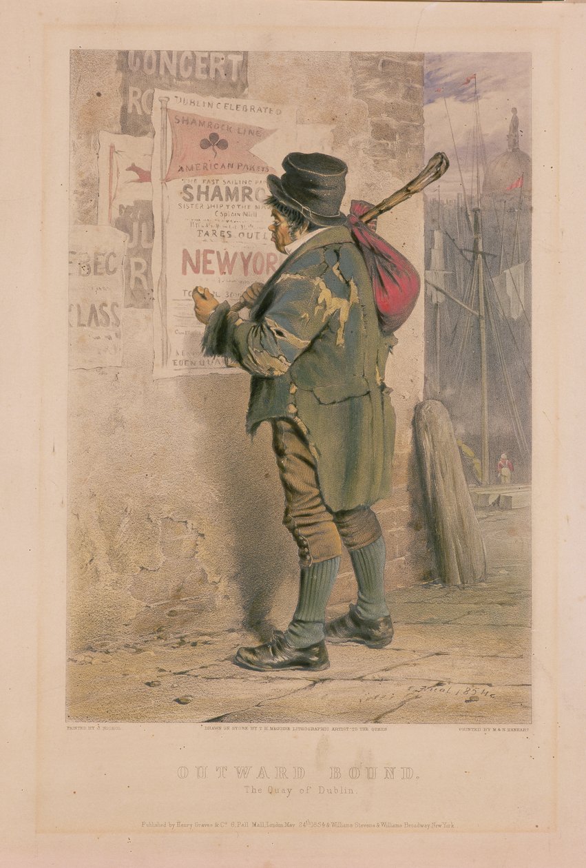Outward Bound ، The Quay of Dublin ، منقوش بواسطة TH Maguire ، 1854 (انظر 189921) بواسطة نيكول ياء