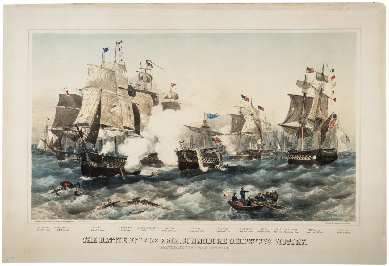معركة بحيرة إيري ، Commodore OH Perrys Victory ، 1878 بواسطة جيه بي نيويل