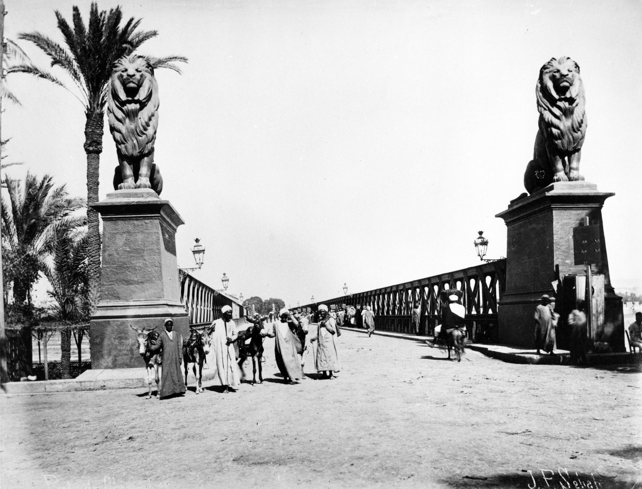 كوبرى كوبري الجزيرة ، القاهرة ، ج .1880 بواسطة جيه باسكال صباح