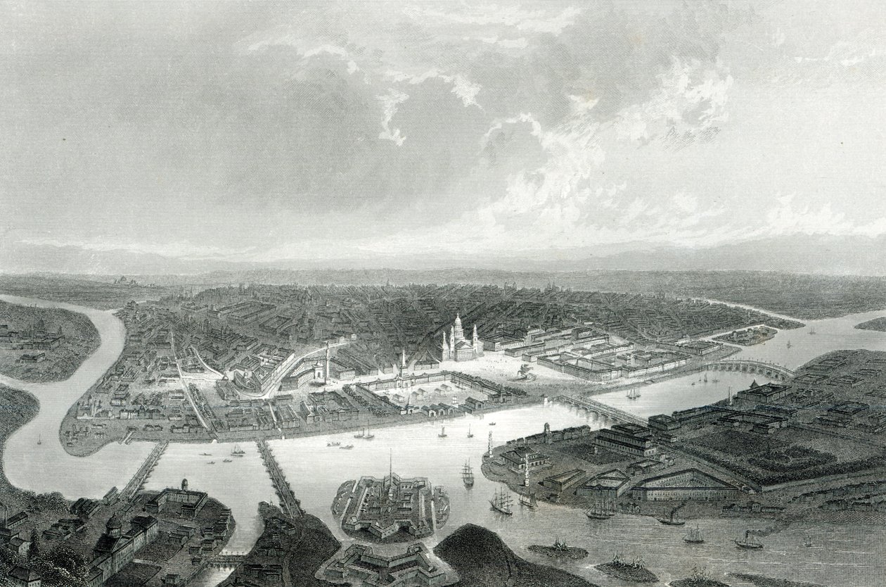 سانت بطرسبرغ ، نقش بواسطة S.Bradshaw ، c.1860 (النقش) بواسطة جون رامج