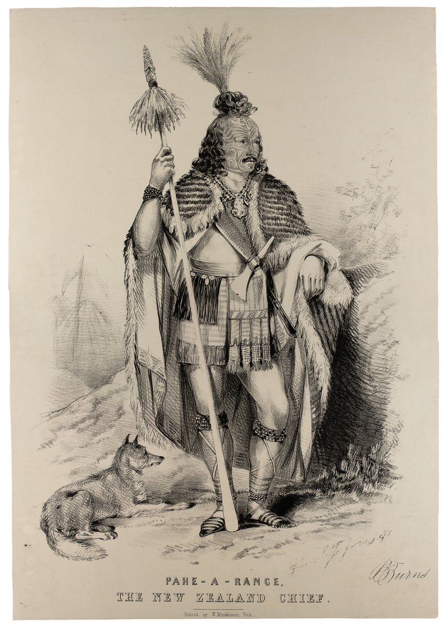 Pahe-A-Range ، رئيس نيوزيلندا ، c.1844 بواسطة جيه. ساتكليف