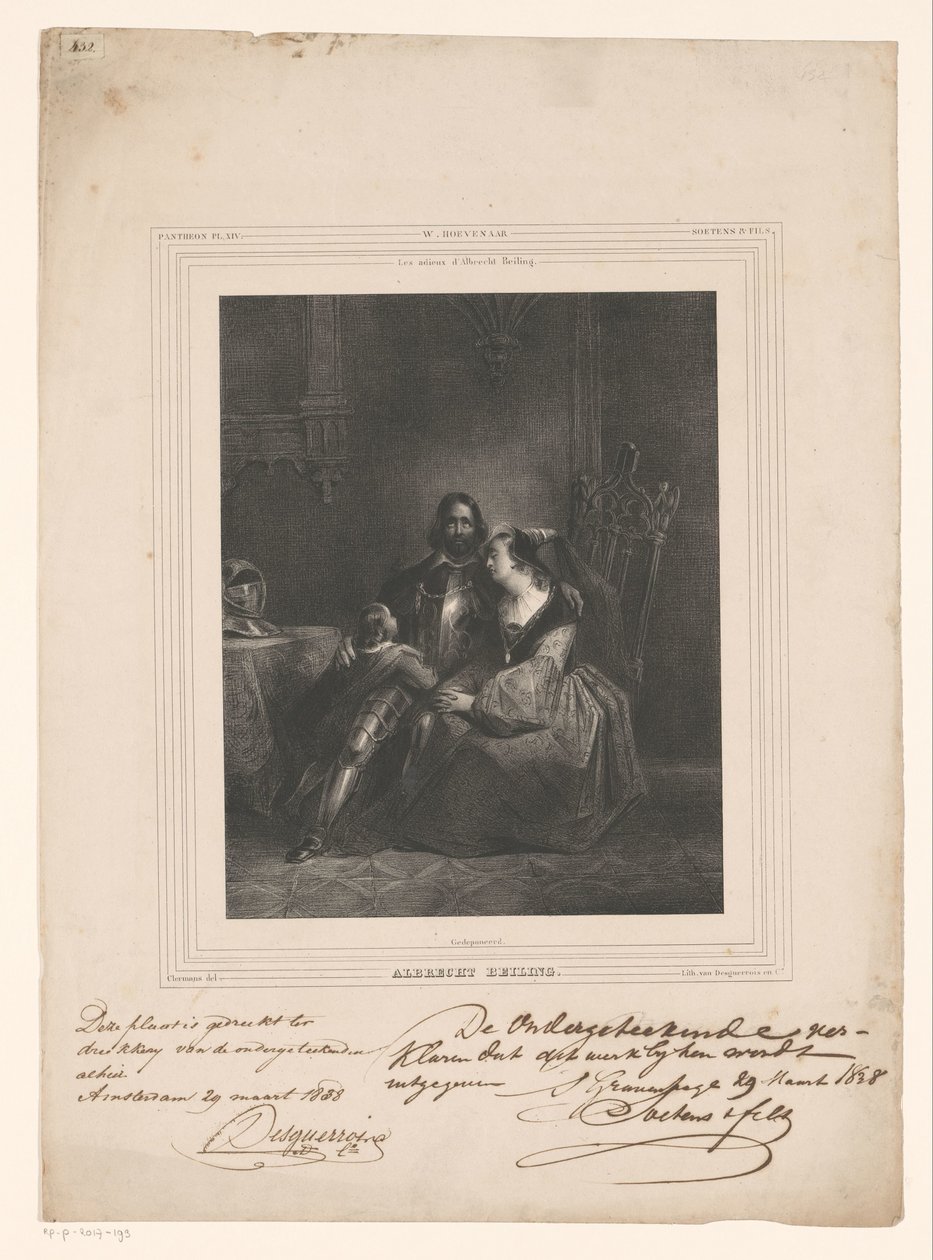 ألبريشت بيلينغ يقول وداعا لزوجته وطفله Albrecht Beiling (العنوان على الكائن) بواسطة JB Clermans