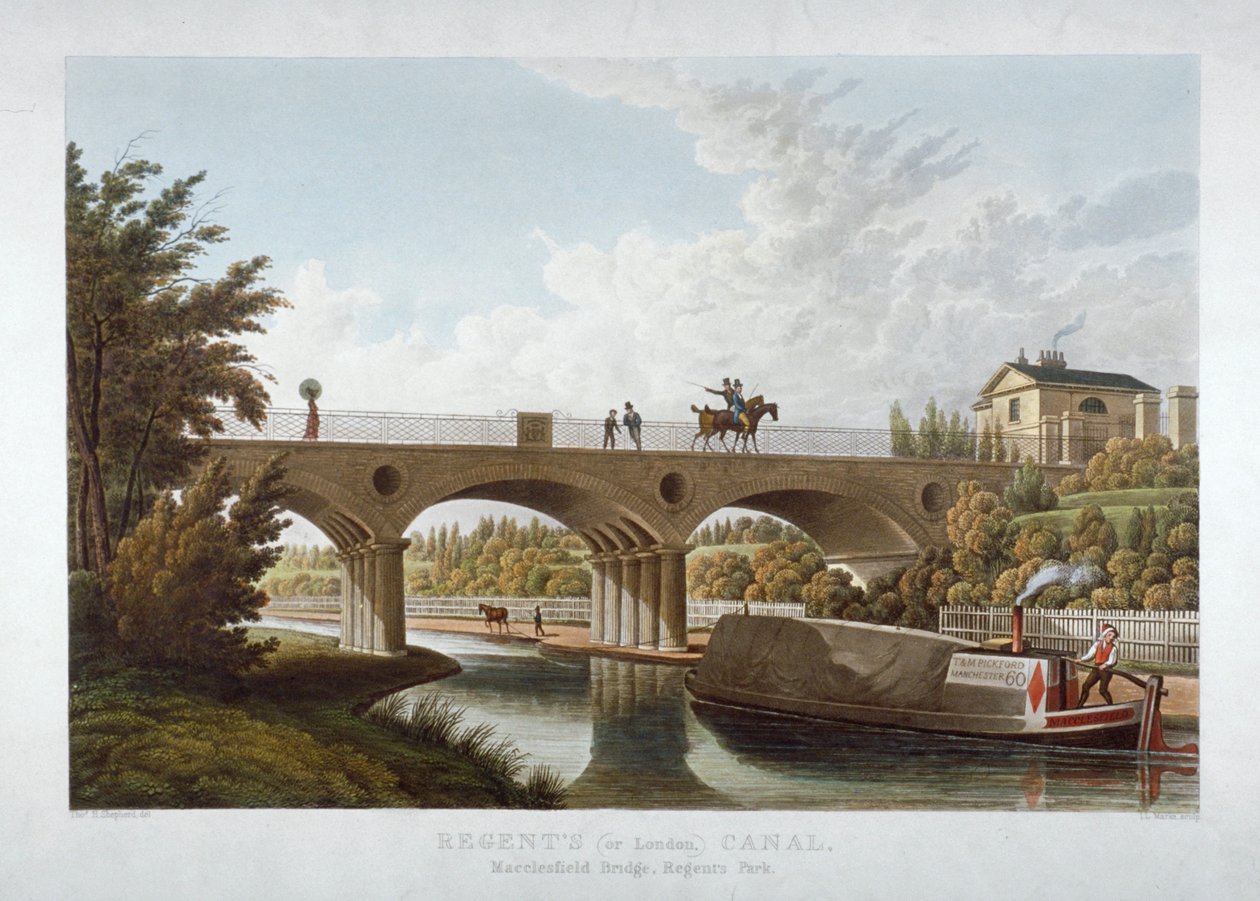 منظر في ريجنت بارك ، سانت ماريليبون ، لندن ، c1827 بواسطة JL ماركس