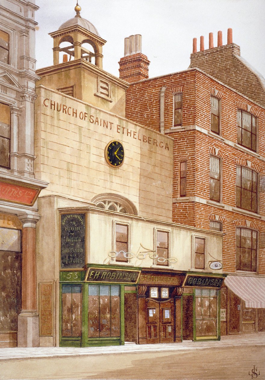 كنيسة St Ethelburga-the-Virgin داخل Bishopsgate ، مدينة لندن ، 1860 بواسطة جيه إل ستيوارت