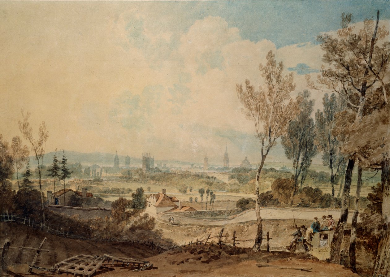 منظر لأوكسفورد من الجانب الجنوبي من هيدينغتون هيل ، 1803-1804 بواسطة جوزيف مالورد وليام تورنر