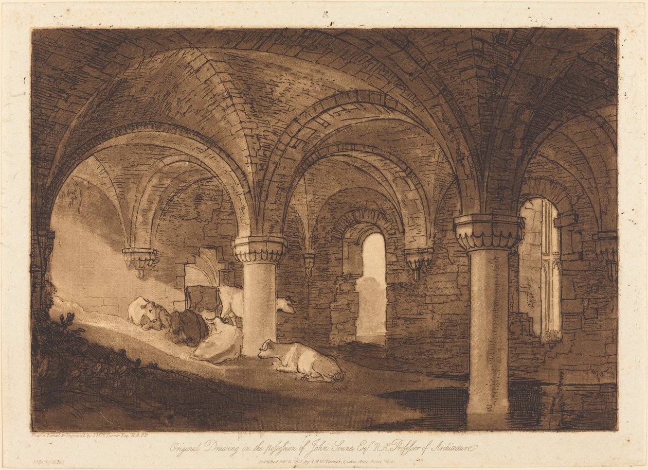 سرداب دير كيركستال ، نُشر عام 1812. بواسطة جوزيف مالورد وليام تورنر