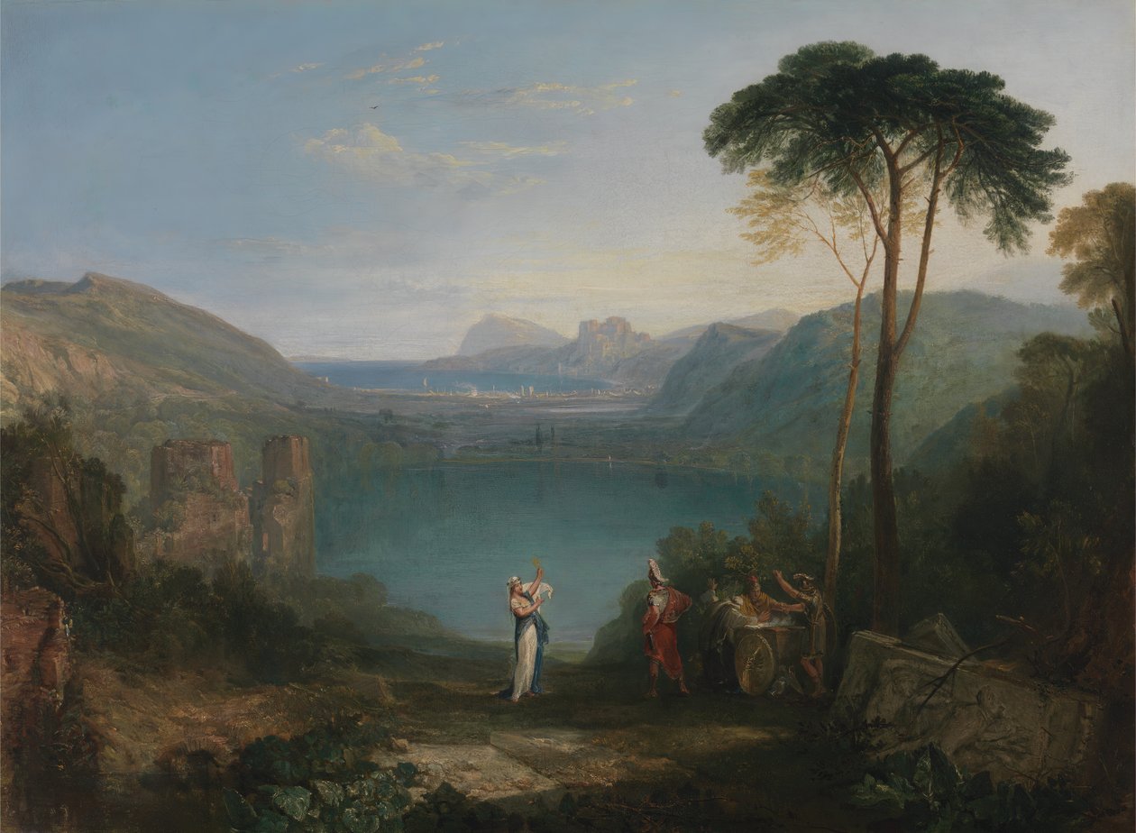 بحيرة أفرنوس: أينيس و Cumaean Sibyl ، بين 1814 و 1815. بواسطة جوزيف مالورد وليام تورنر