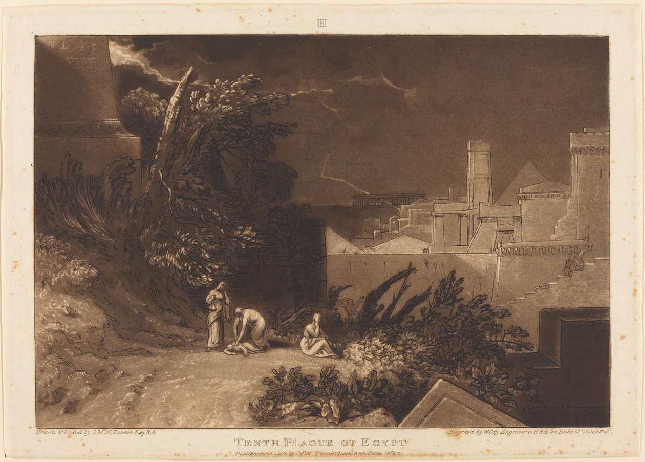 طاعون مصر العاشر ، نُشر عام 1816. بواسطة جوزيف مالورد وليام تورنر
