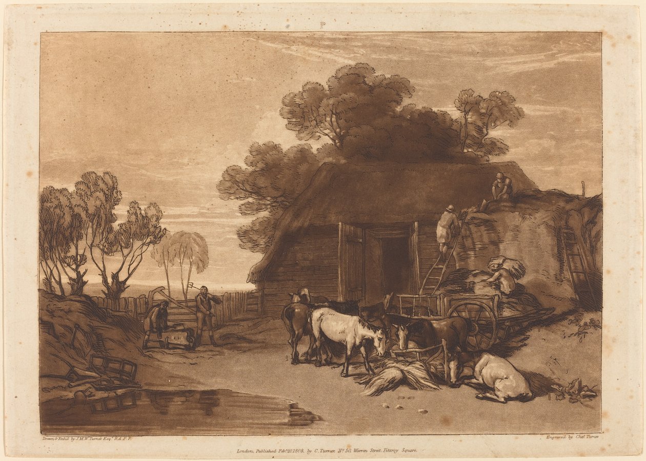 The Straw Yard ، نُشر عام 1808. بواسطة جوزيف مالورد وليام تورنر