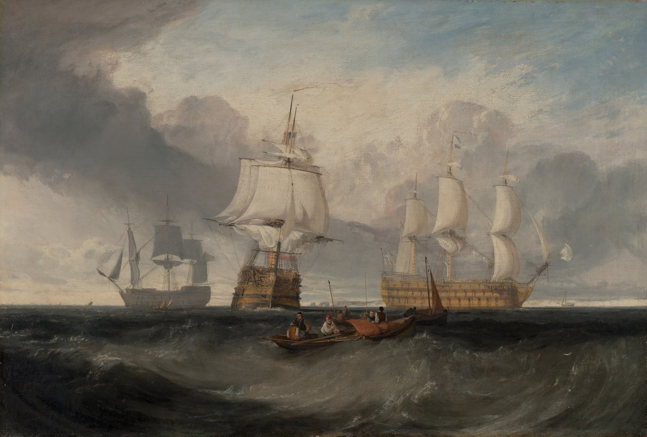 عودة النصر من الطرف الأغر ، في ثلاث مواقع ، كاليفورنيا. 1806. بواسطة جوزيف مالورد وليام تورنر