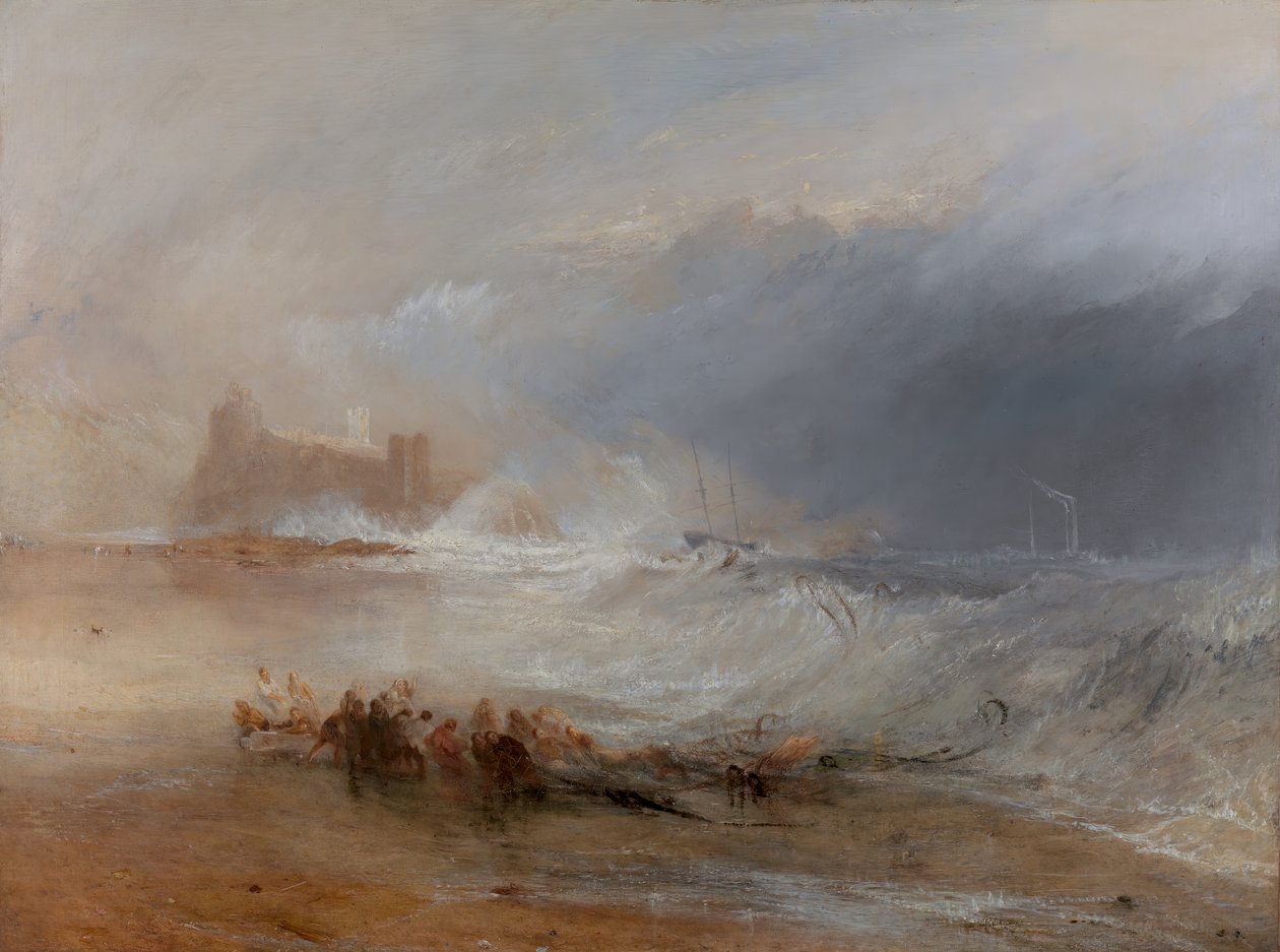 Wreckers - ساحل نورثمبرلاند ، مع زورق بخاري يساعد سفينة قبالة الشاطئ ، بين عامي 1833 و بواسطة جوزيف مالورد وليام تورنر