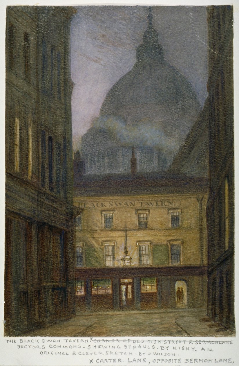 The Black Swan Tavern في كارتر لين ، مدينة لندن ، 1870 بواسطة جي تي ويلسون
