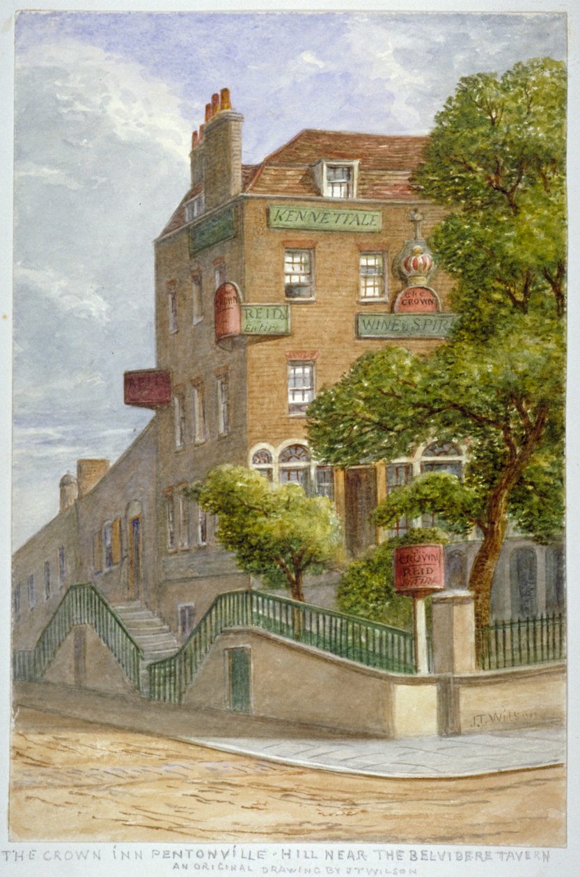 The Crown Inn، Pentonville Hill، Islington، London، c1865 بواسطة جي تي ويلسون