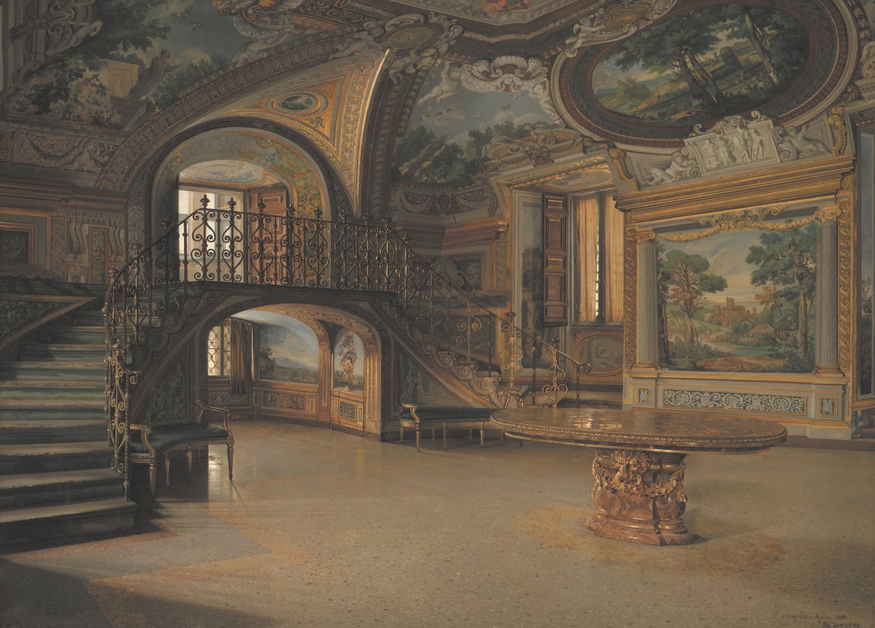 En sal i Palazzo Borghese بواسطة ج. هانسن