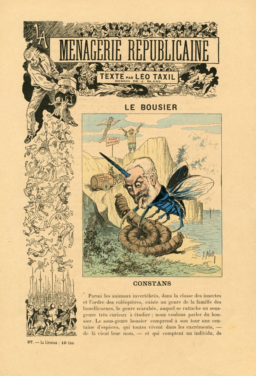 معرض ميناجيري ريبوبليكا الفكاهي للشخصيات الرئيسية للجمهورية الثالثة ، رقم 27 ، Satirique en Couleurs بواسطة (1847 1892) شاحب