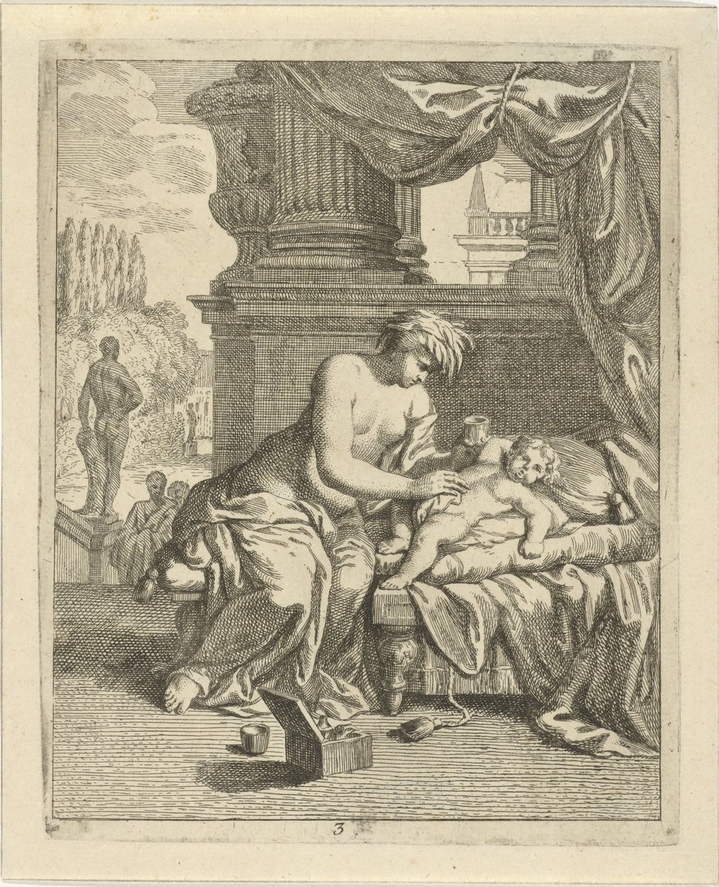 Thetis يلطخ أخيل بمشاهد الطعام الشهي من حياة أخيل (عنوان السلسلة) Vitam et mortem achilli (عنوان السلسلة) بواسطة ألكسندر يانسنز