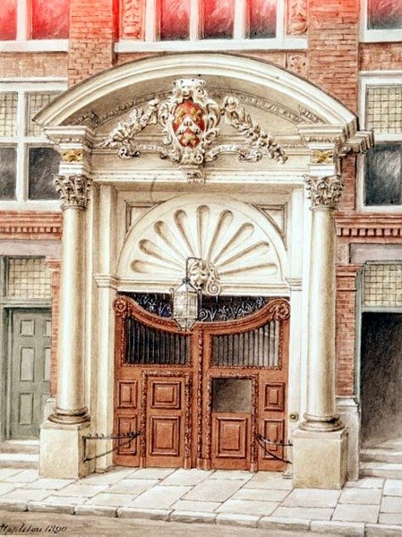 بوابة إلى قاعة Brewers Hall في شارع Addle Street ، مدينة لندن بواسطة جيه. أبليتون