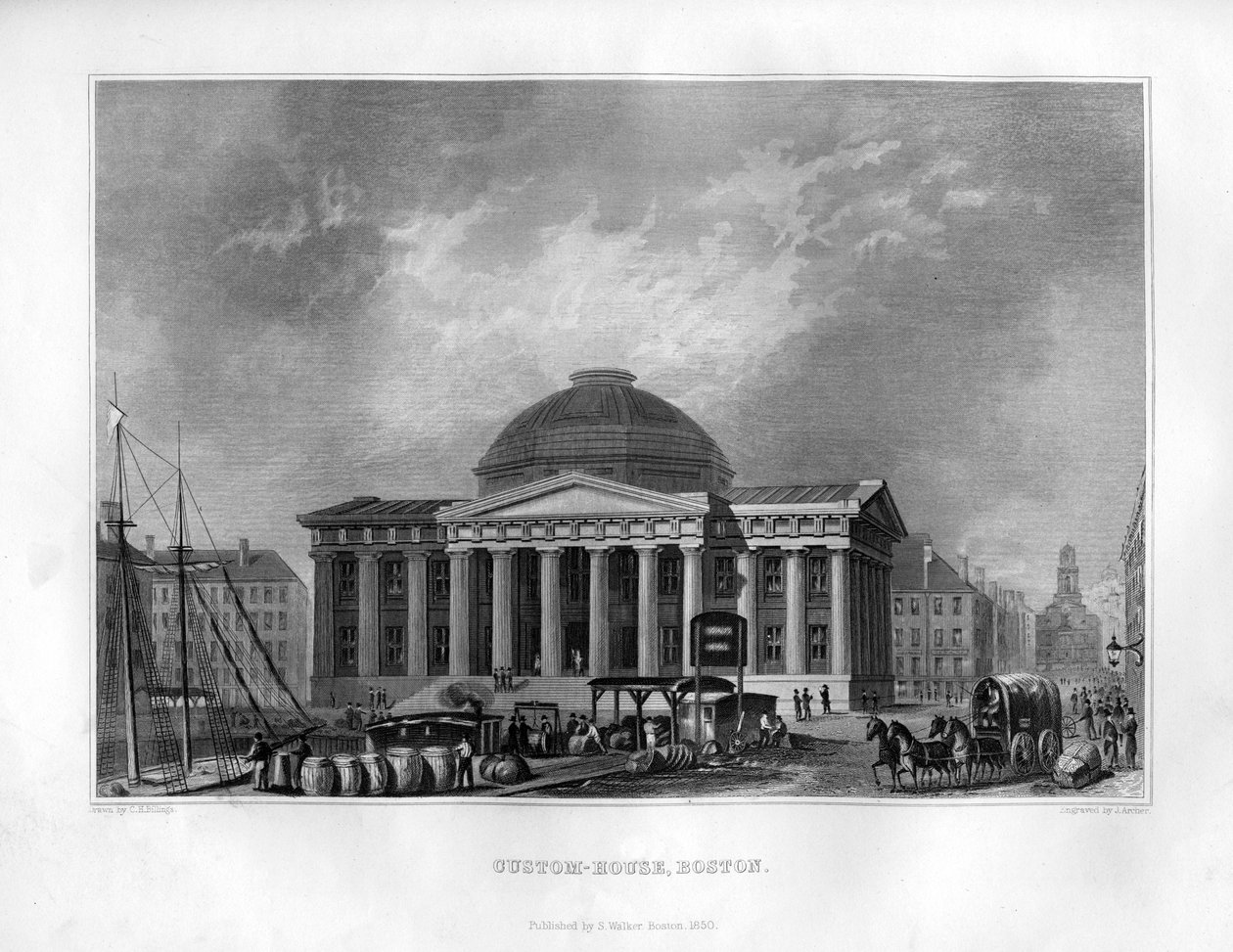 Custom House ، بوسطن ، ماساتشوستس ، 1855. بواسطة جي آرتشر