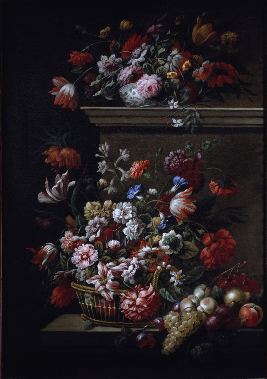 Still life of flowers (oil on canvas) بواسطة جي بي وبوجداني جاكوب مونوير
