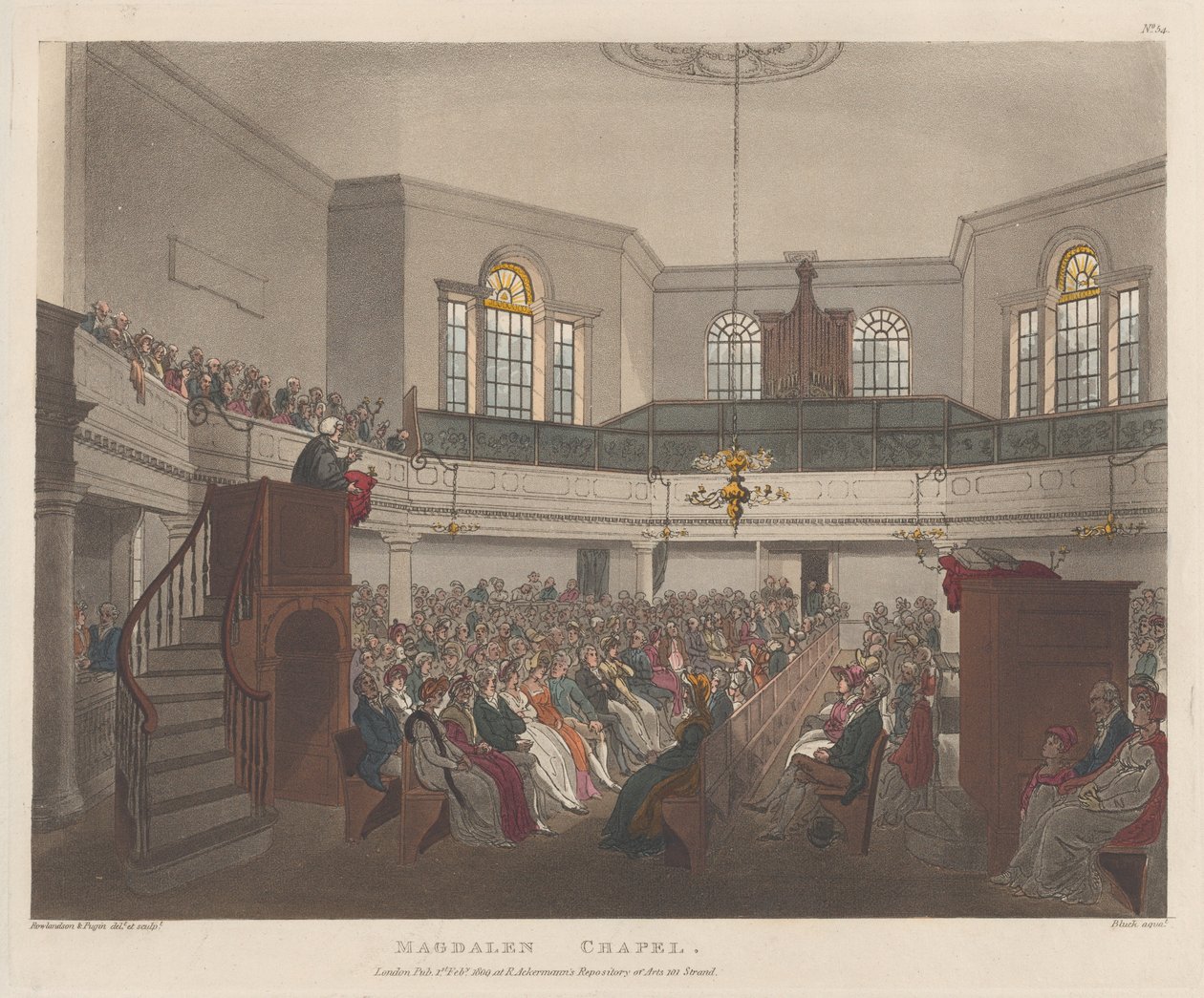 Magdalen Chapel ، 1 فبراير 1809. ، 1 فبراير 1809. بواسطة جيه. بلوك