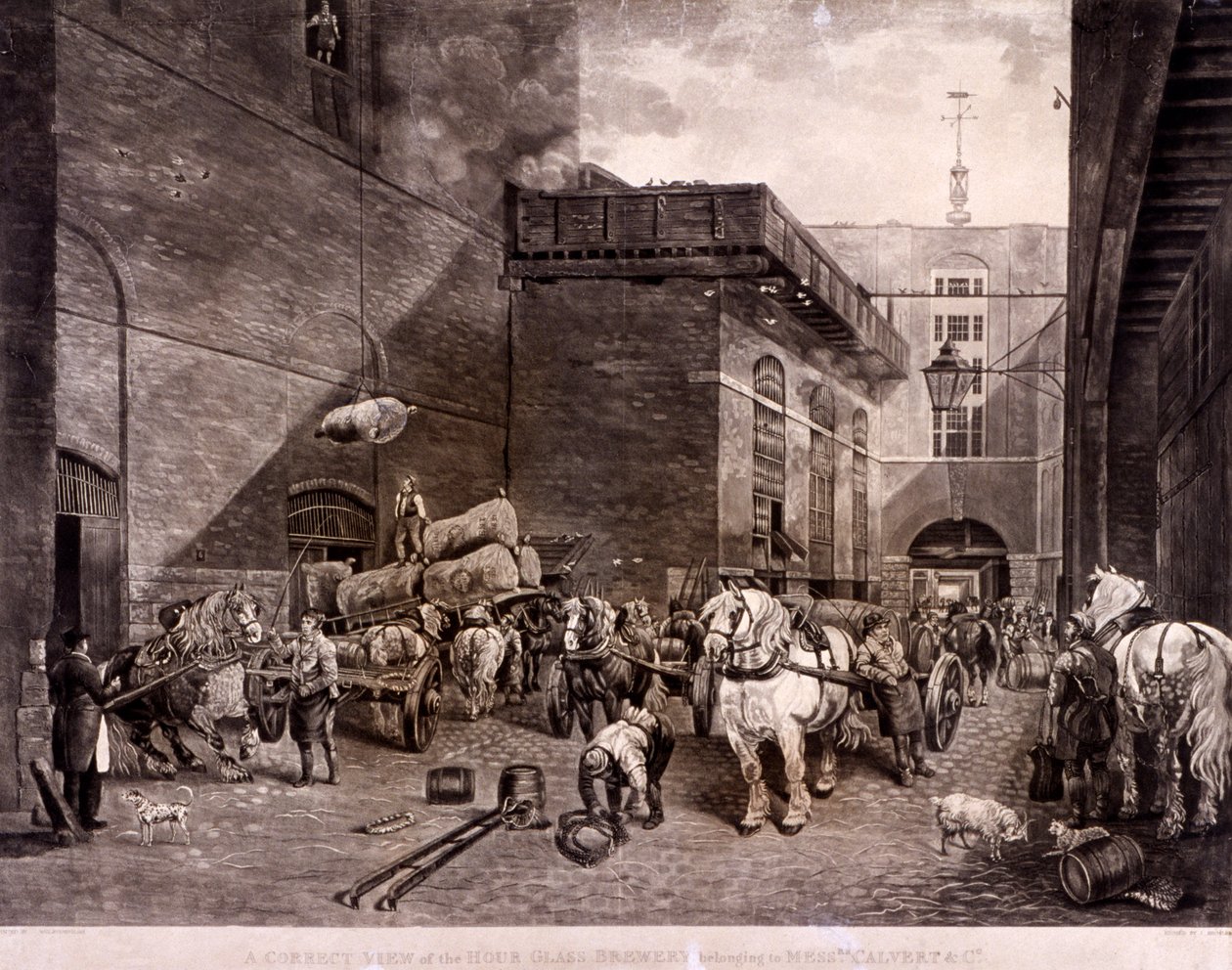 The Hour Glass Brewery في شارع Upper Thames ، لندن ، 1821. بواسطة J بروملي