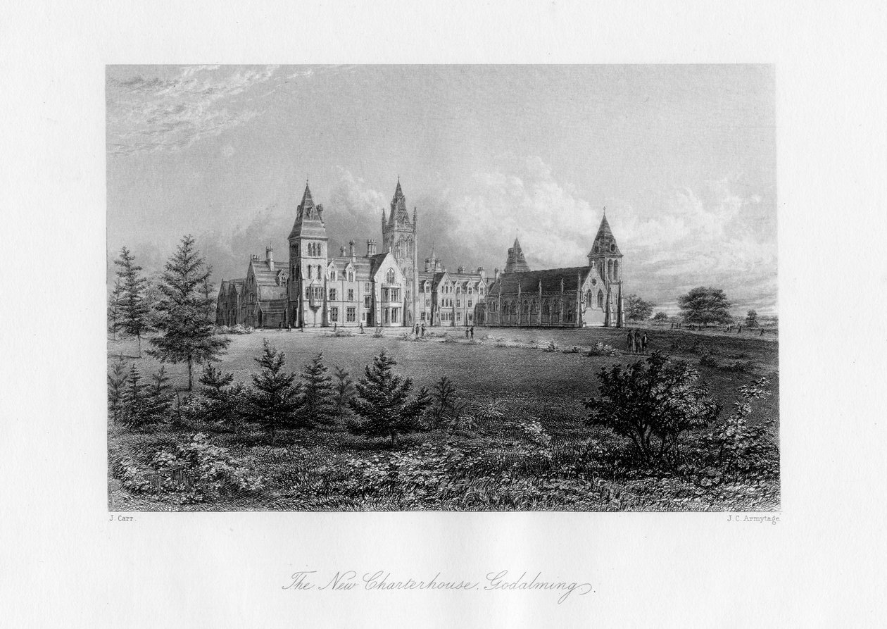 The Charterhouse الجديد ، Godalming ، Surrey ، أواخر القرن التاسع عشر. بواسطة أيام الجيش JC