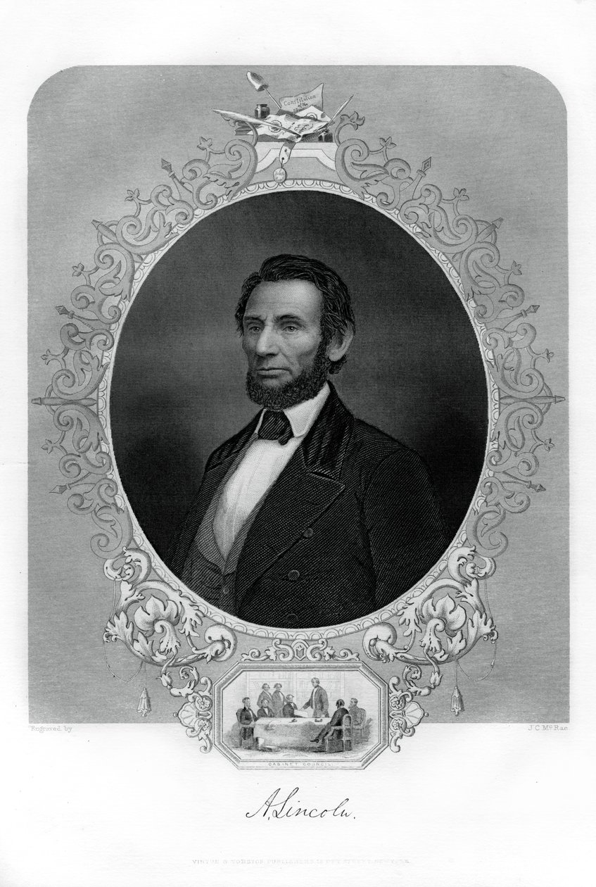 الرئيس أبراهام لينكولن ، سياسي أمريكي ، 1862-1867. بواسطة JC McRae