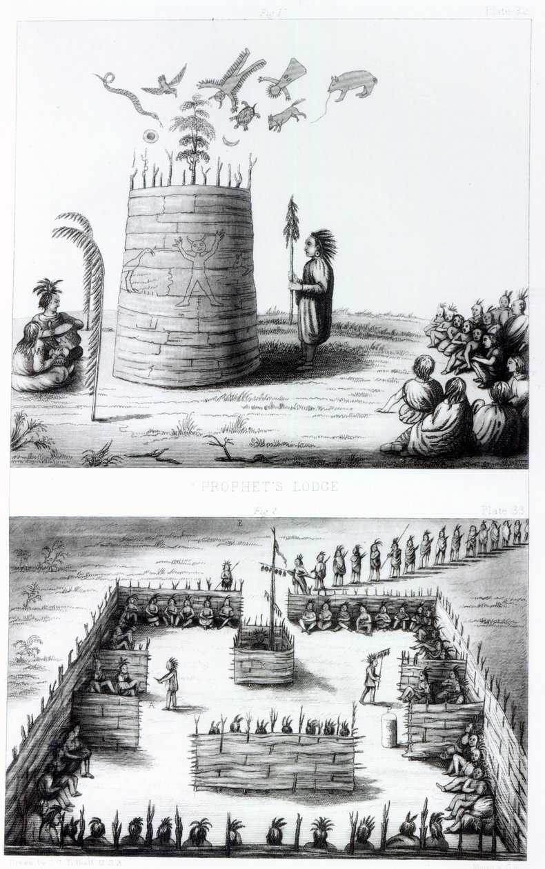لودج النبي و Medawisos من كتاب هنري سكولكرافت (1793-1864) بواسطة JC Tidball