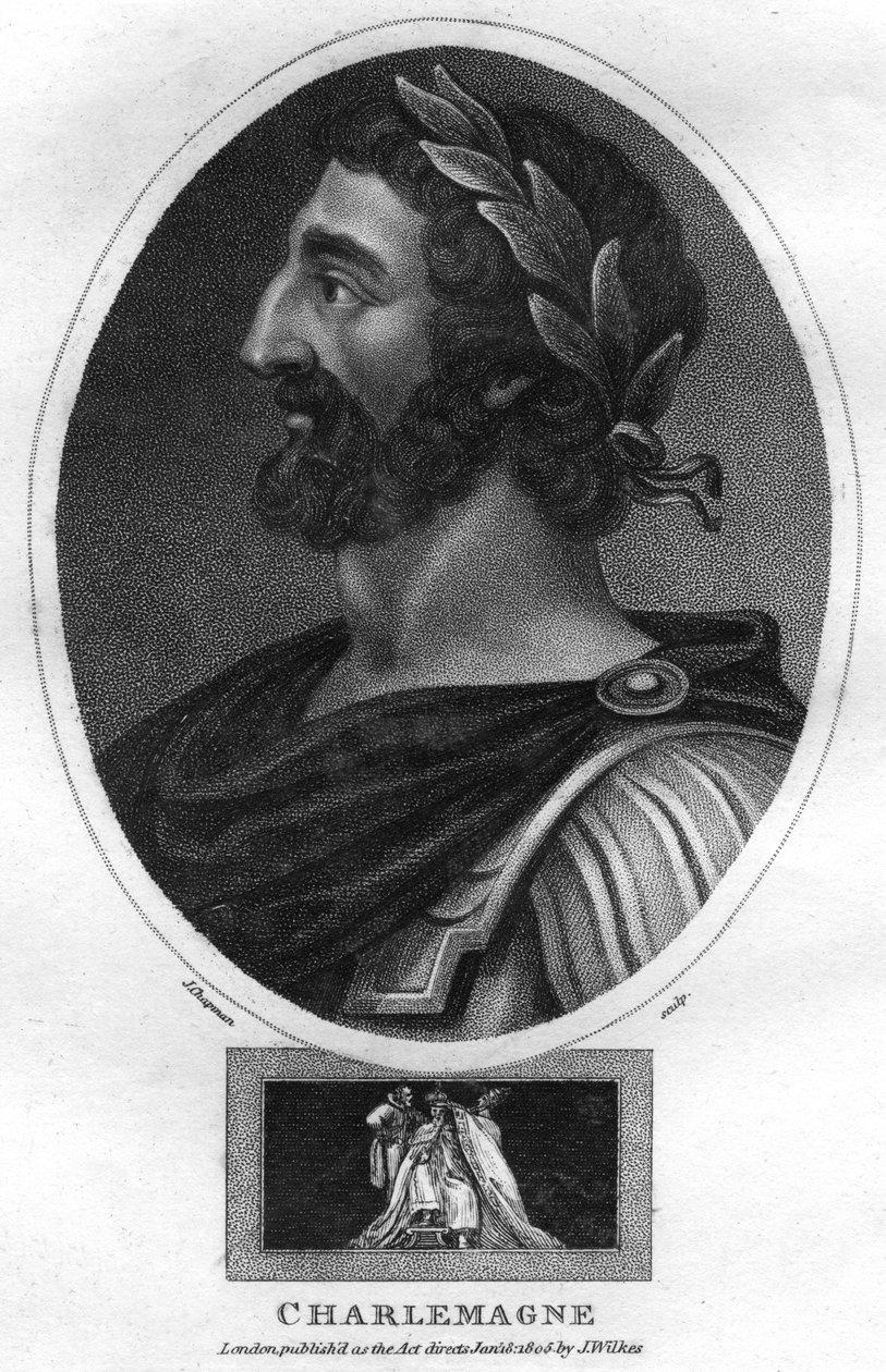 شارلمان ، أو تشارلز العظيم ، ملك الفرنجة والإمبراطور الروماني المقدس ، 1805. بواسطة جيه تشابمان
