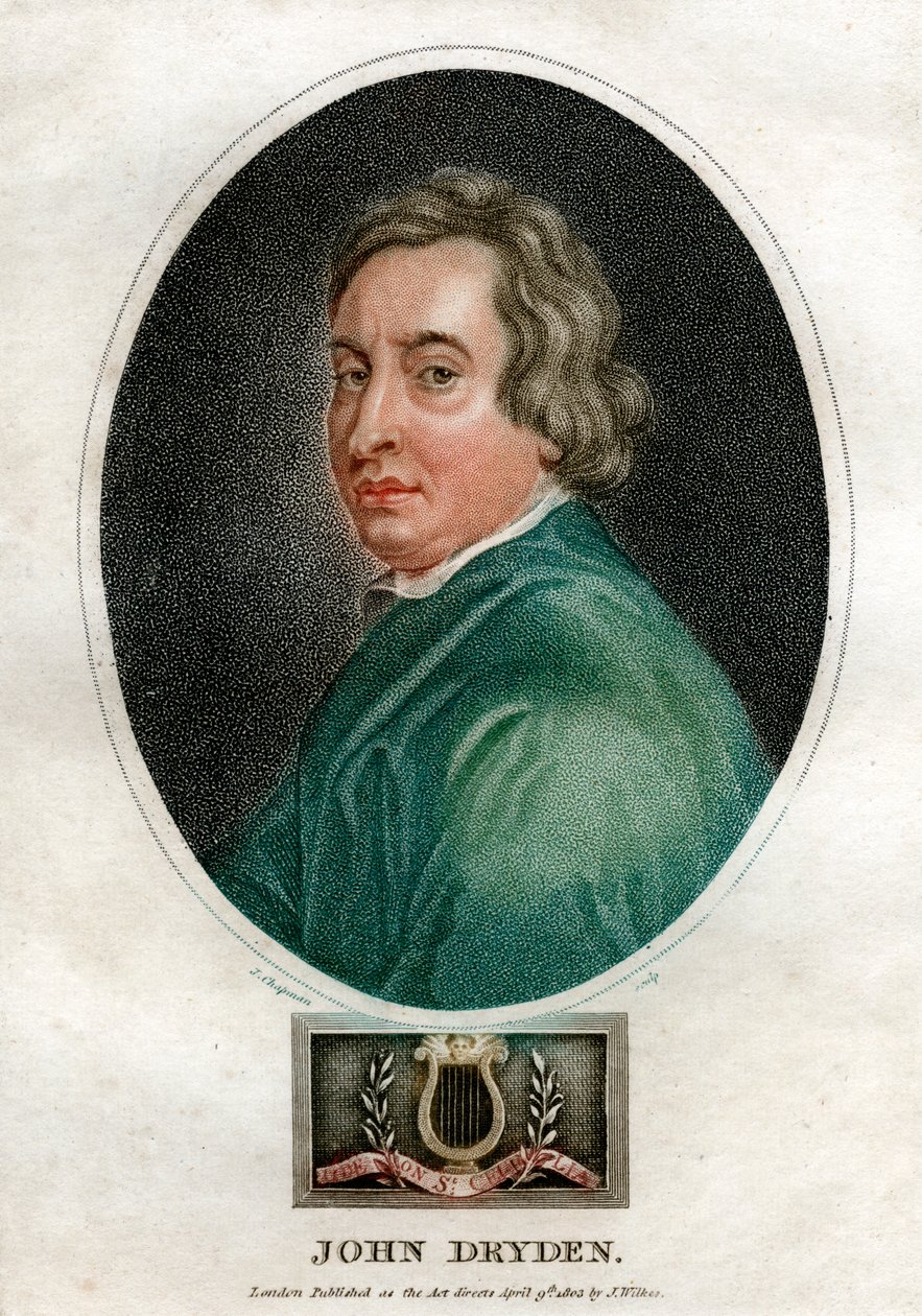 جون درايدن ، كاتب مسرحي إنجليزي وحائز على الشاعر في القرن السابع عشر ، 1803. بواسطة جيه تشابمان