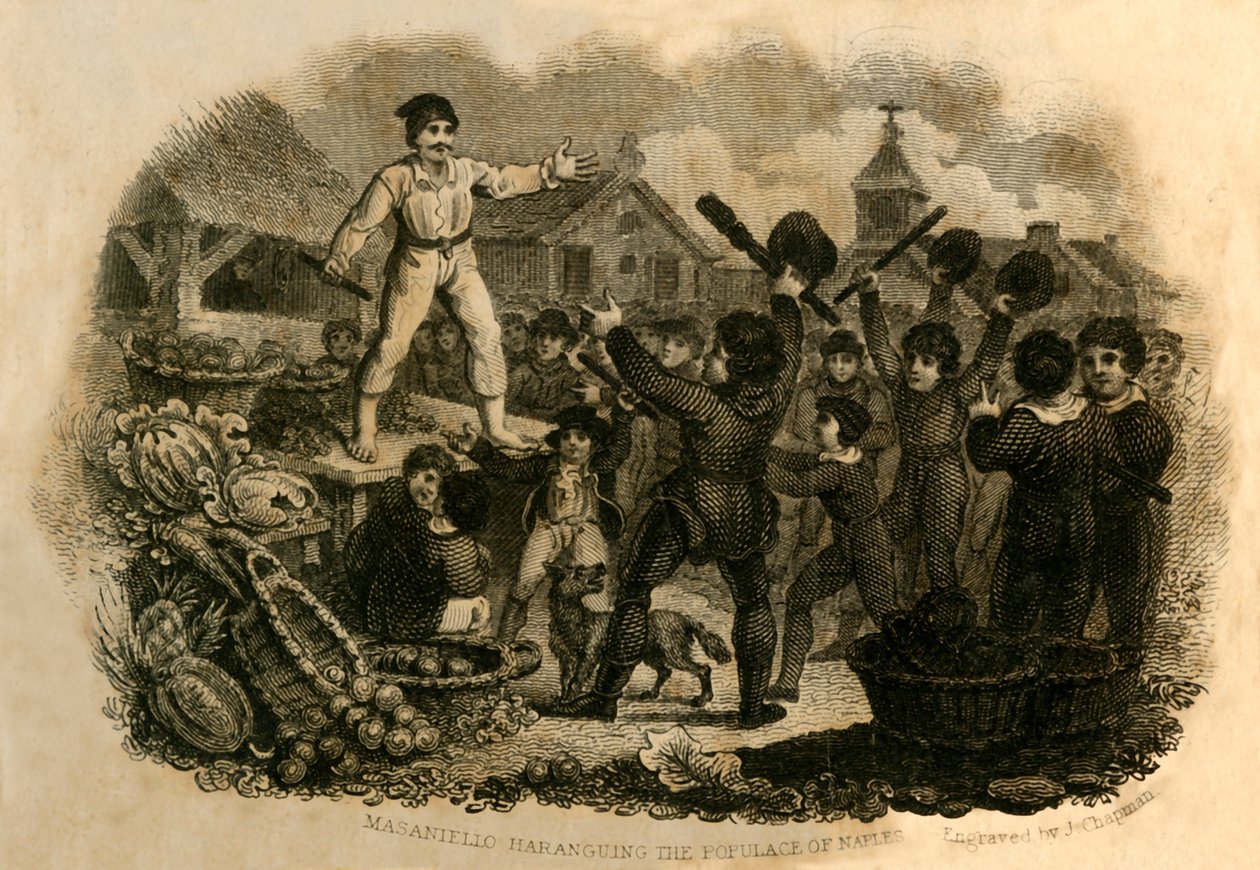 Masaniello Haranguing شعب نابولي ، 1821. بواسطة جيه تشابمان