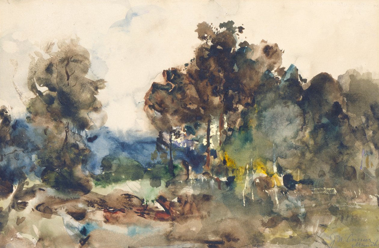 رسم المناظر الطبيعية ، كاليفورنيا. 1880. بواسطة جيه فرانك كورير