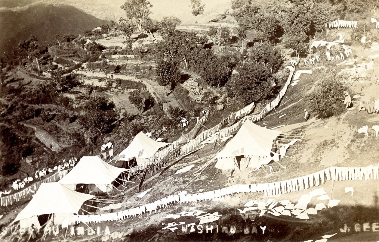 Subathu India Washing Bay ، حوالي 1900-1930 (صورة بني داكن) بواسطة جي