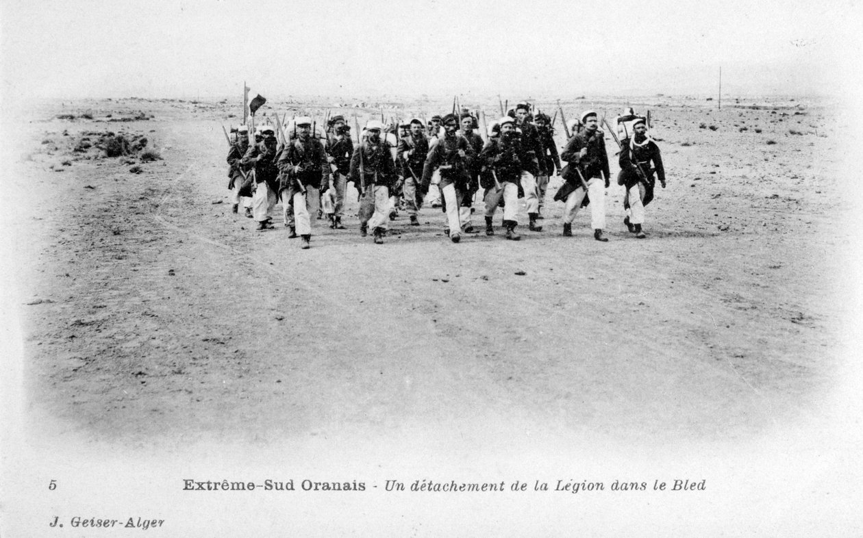 مفرزة الفيلق الأجنبي الفرنسي في الصحراء الكبرى ، الجزائر ، ج 1905 بواسطة جيزر