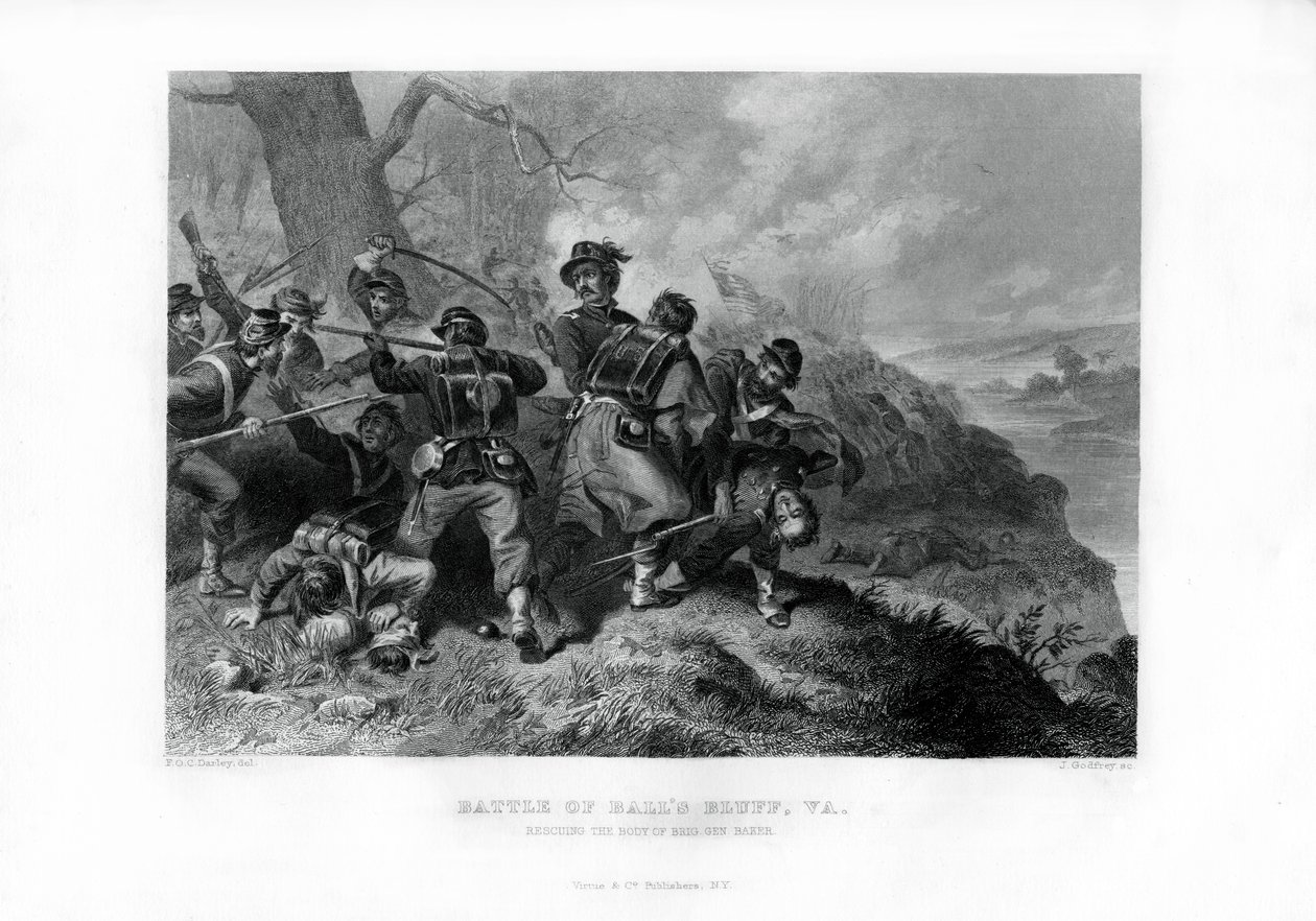 إنقاذ جثة العقيد إدوارد بيكر ، معركة كرات بلاف ، فرجينيا ، 1862-1867. بواسطة جودفري