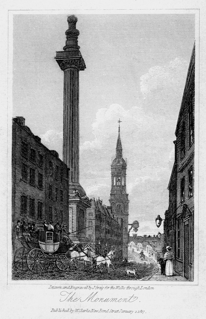 النصب التذكاري ، مدينة لندن ، 1817. بواسطة جريج