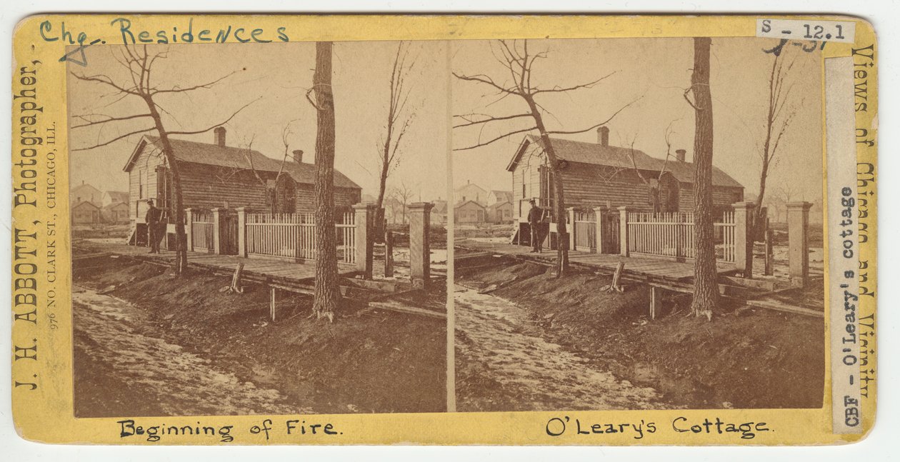 السيدة OLearys Cottage ، 1871 بواسطة JH أبوت