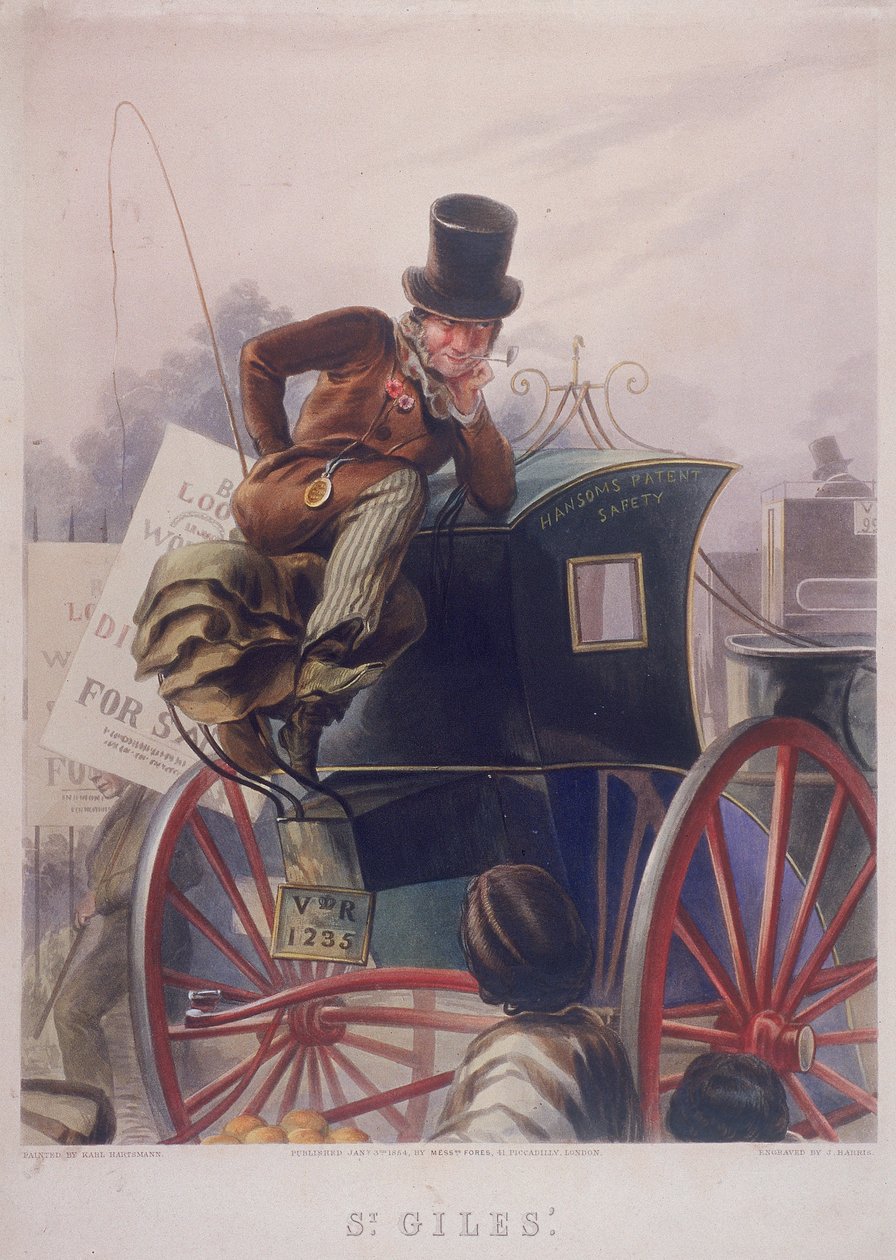 سائق سيارة أجرة Hansom ، لندن ، 1854 بواسطة جي هاريس
