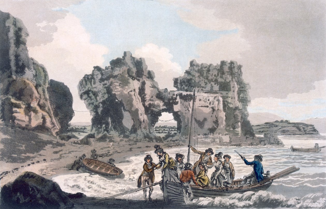 منظر لصخرة القلعة ، حانة. 1793. بواسطة J. هاسل