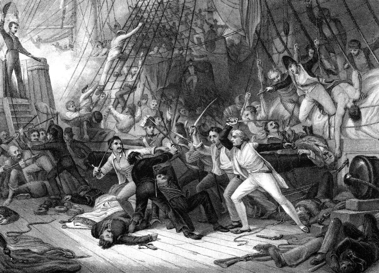 نيلسون الصعود إلى سان جوزيف ، معركة كيب سانت فنسنت ، 1797. بواسطة طاقم JJ