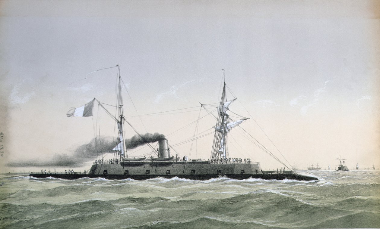 سفينة حرس السواحل التابعة للبحرية الفرنسية Le Rochambeau ، ج. 1870 بواسطة J. Koerner