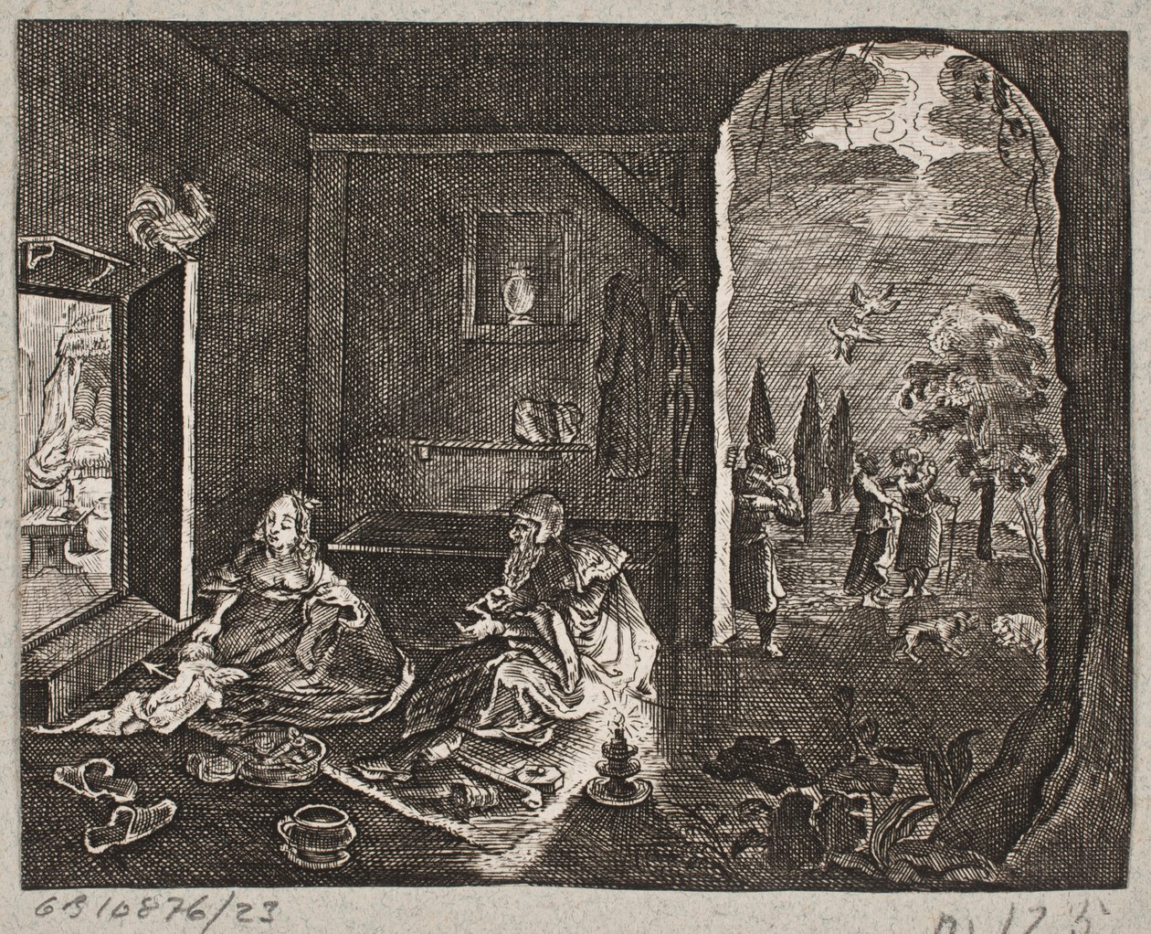 رسم توضيحي لآدم أوليريوس ، "روزنتال الفارسية لشاعر بارع شيش سعدي [...]" ، شليسفيغ 1660 بواسطة جي مولر