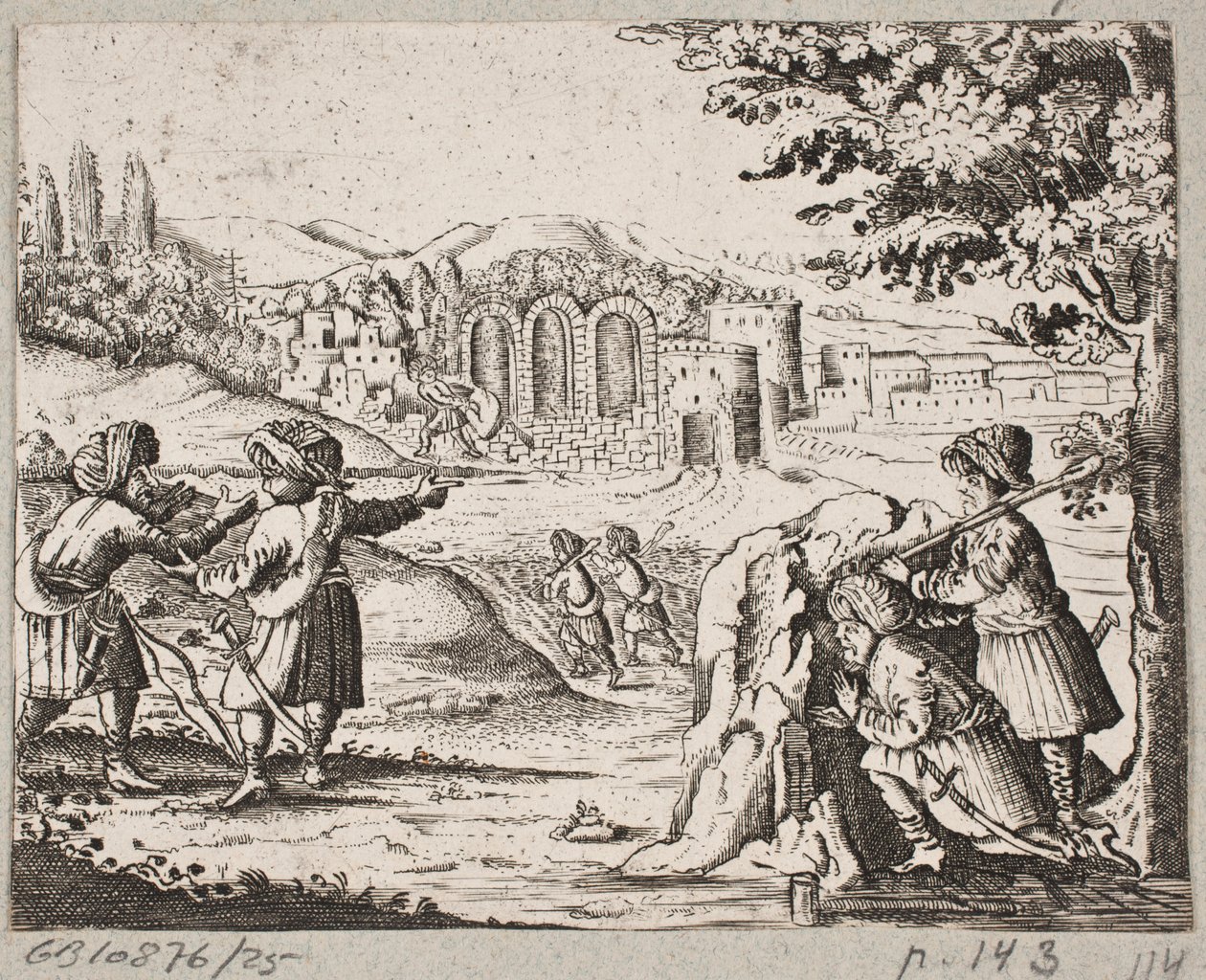 رسم توضيحي لآدم أوليريوس ، "روزنتال الفارسية لشاعر بارع شيش سعدي [...]" ، شليسفيغ 1660 بواسطة جي مولر