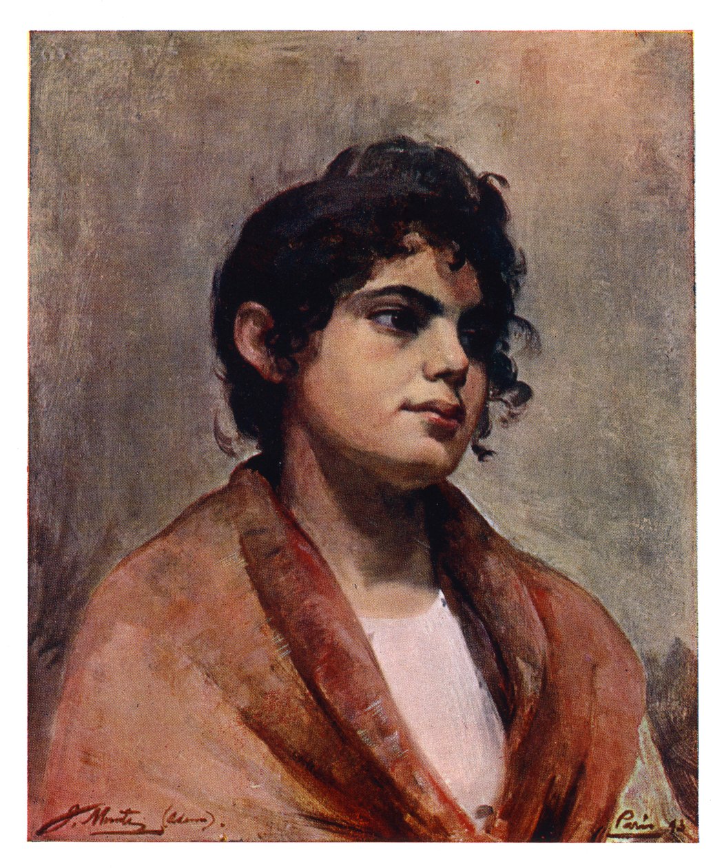 دراسة لرأس فتاة ايطالية 1901. بواسطة J Muntz