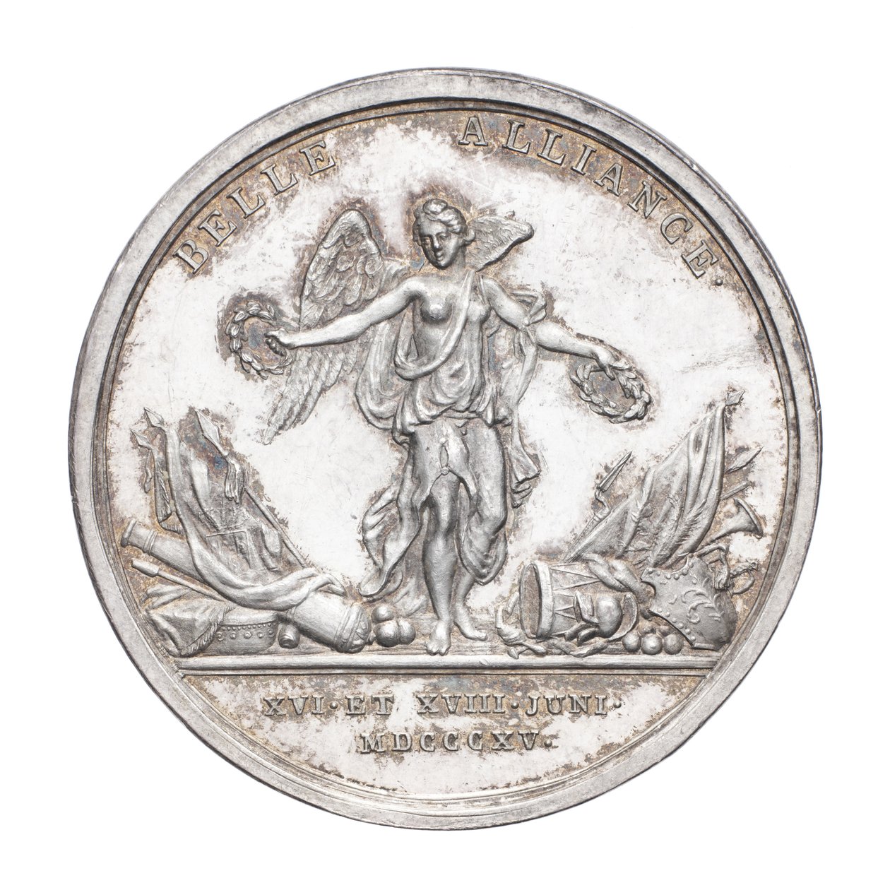 ميدالية لإحياء ذكرى دوق ويلينجتون و المشير فون بلوخر 1815 ، c.1815 (فضي) بواسطة JN Lang