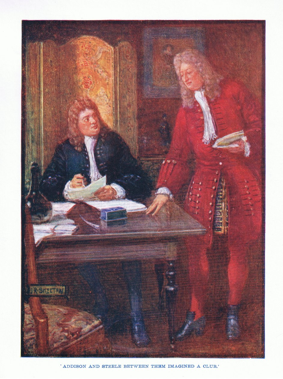 تخيل أديسون وستيل بينهما نادًا ، من حانة الأدب الإنجليزي. بواسطة TC & EC Jack ، c.1920 بواسطة JR Skelton