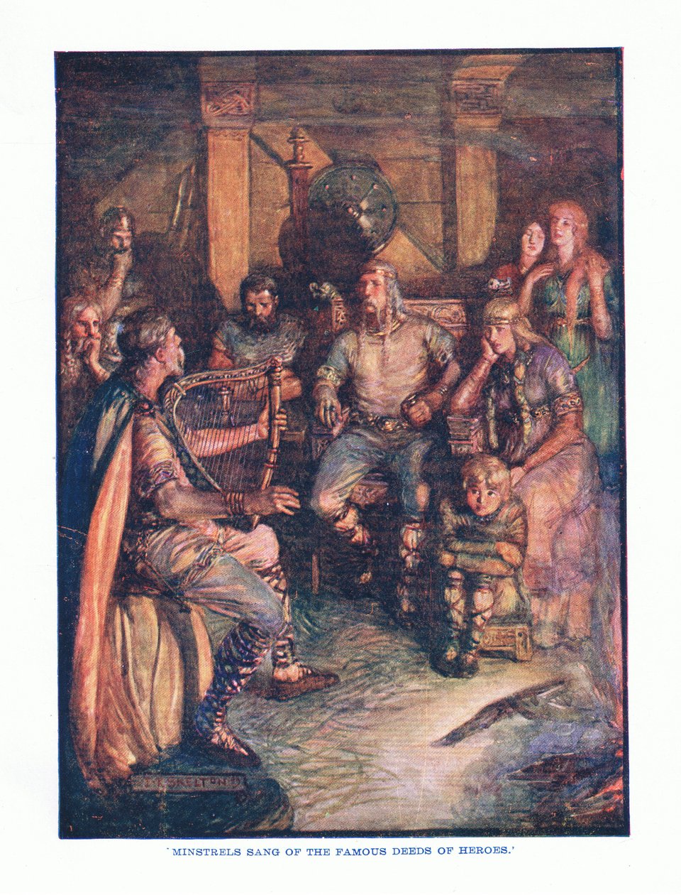 غنى المنشدون أعمال الأبطال الشهيرة ، من حانة الأدب الإنجليزي. بواسطة TC & EC Jack ، c.1920 بواسطة JR Skelton