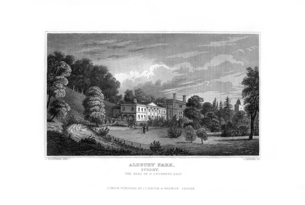 Aldbury Park ، Surrey ، 1829. بواسطة جيه روجرز