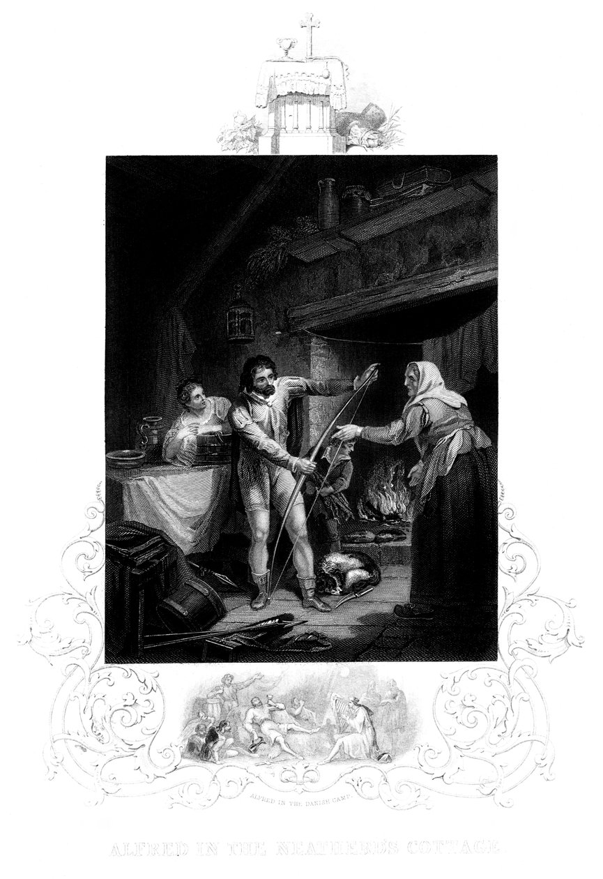 ألفريد العظيم في كوخ Neatherds ، القرن التاسع الميلادي ، 1880 بواسطة جيه روجرز